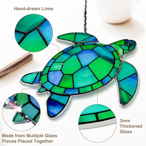 Miniatura 2 de Atrapasoles para colgar ventanas de vidrieras, hecho a mano, atrapasoles para colgar ventanas, decoración de ventana costera, perfecto para regalo