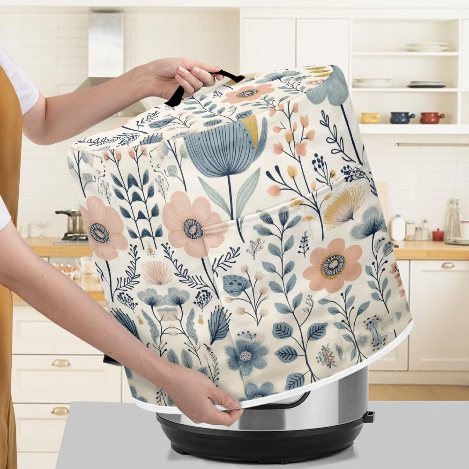 CREAMIC Wildflower Dust Cover Compatible with 6 qt Instant Pot and Extra Accessories, for Electric Pressure Cooker Rice Cooker and Air Fryer Insulated Protector Cover Keep Appliance Clean