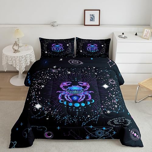 Miniatura 8 de Erosebridal Piscis - Juego de edredón tamaño individual, juego de ropa de cama de astrología del zodiaco, juegos de ropa de cama y colecciones