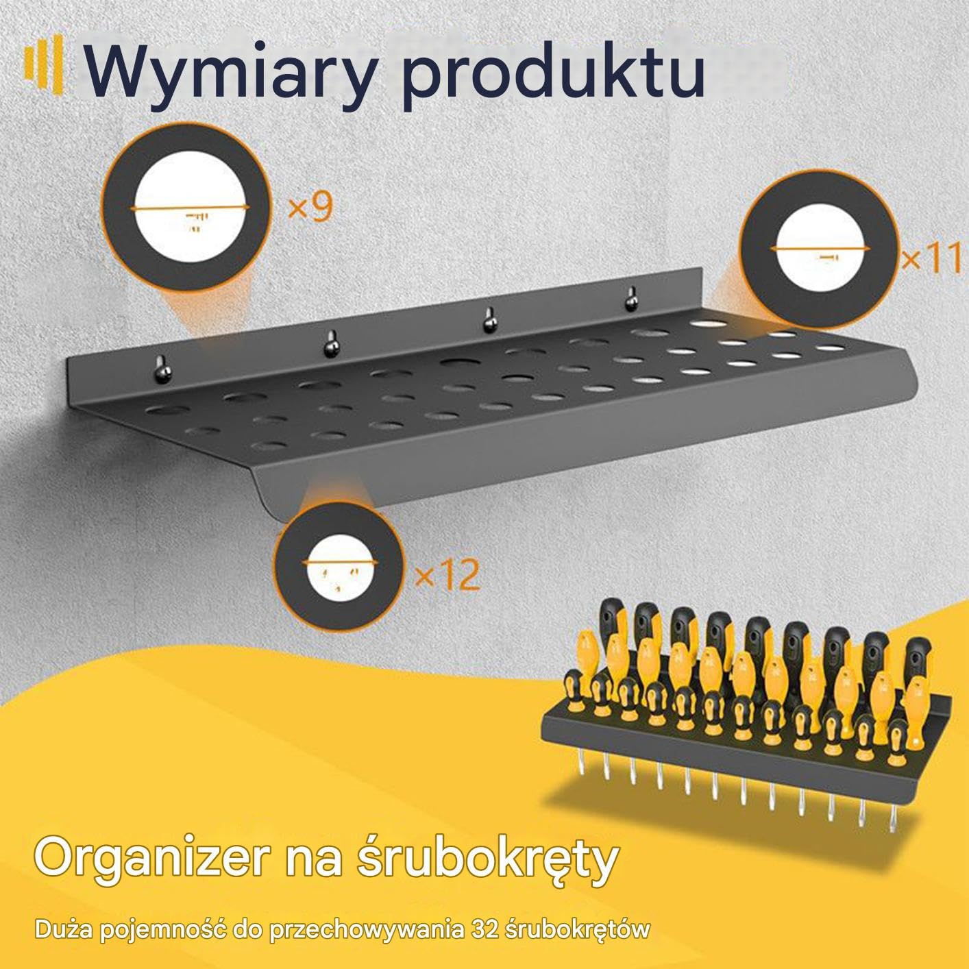 Uchwyty i organizery na śrubokręty Wysokonośny, wielofunkcyjny, | Wytrzymały ścienny na śrubokręty Organizer na narzędzia do domu, warsztatu, garażu,