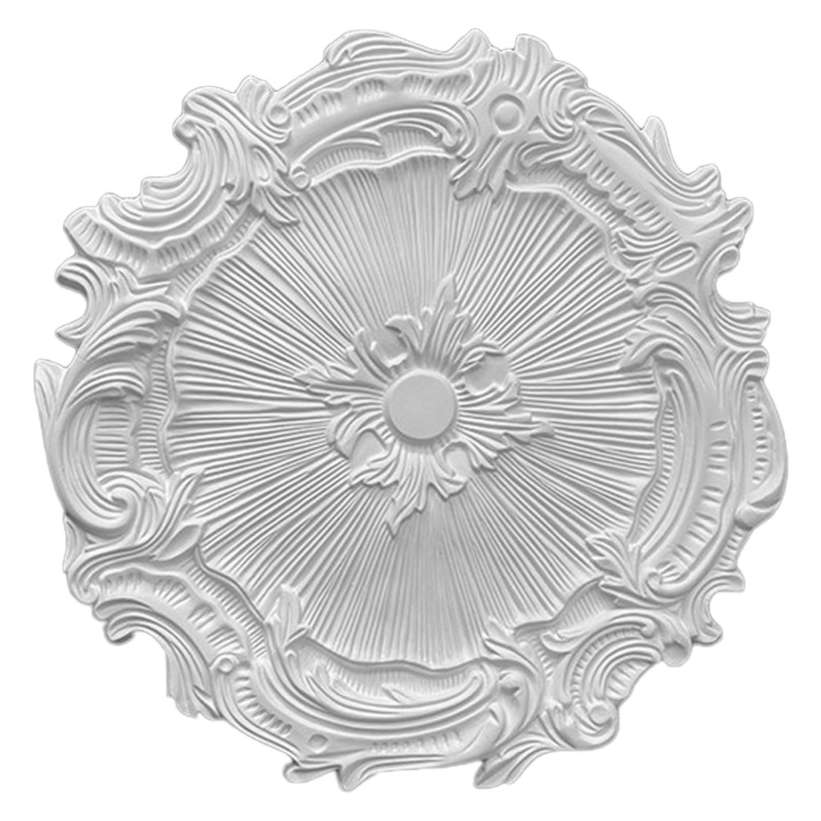 Foelanne White T Pu Ceiling Medallion For Fan Lamp, Chandelier, White, Multiple Sizes(,45Cm)