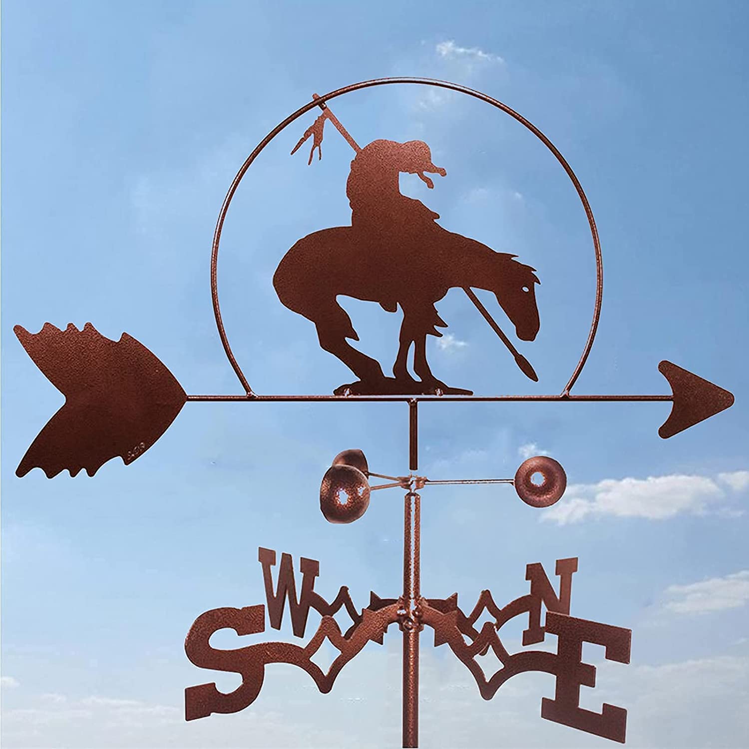 WIQUYBML Weathervane Metal Weather Vane Vintage Wind Direction Indicator for Roof Measuring Tool Outdoor Garden Paddock Decoration