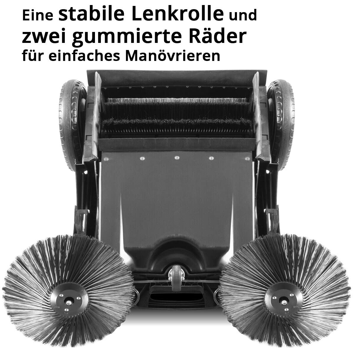 STAHLWERK Kehrmaschine SL-35 ST mit 1000 mm Kehrbreite und 55 l Fassungsvermögen, Handkehrmaschine/Bodenkehrmaschine mit doppeltem Bürstenkopf