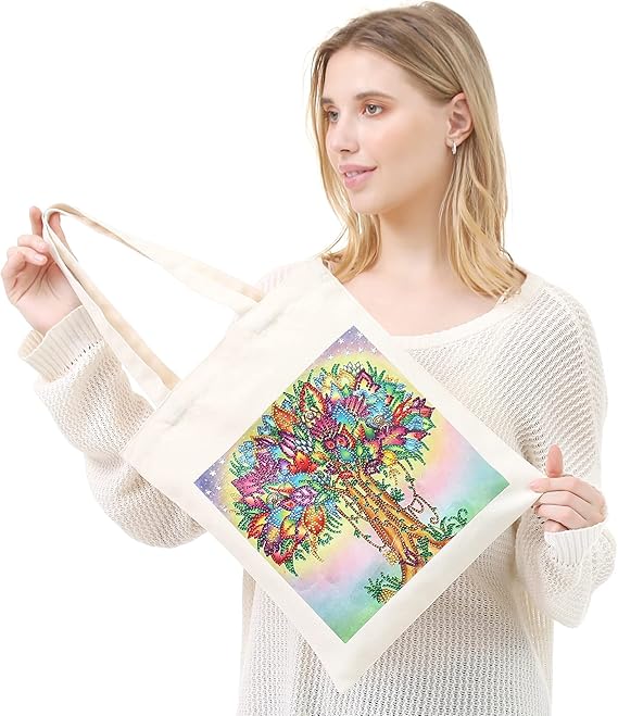 Diamond Painting Tote Bag, DIY Diamond Painting Reusable Durable