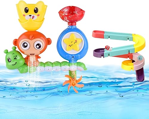 Juguetes de baño para niños pequeños, niños y niñas preescolares recién nacidos, juguetes de bañera de agua, bonitos juguetes interactivos de baño
