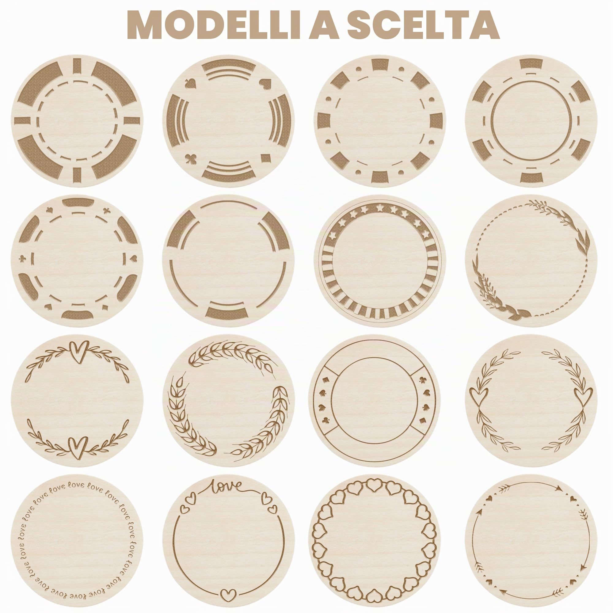 30-1000 gettoni in legno personalizzati, incisione laser, stampa a colori UV, immagini di testo logo, gettoni da poker per bar, festa, giorno personalizzare