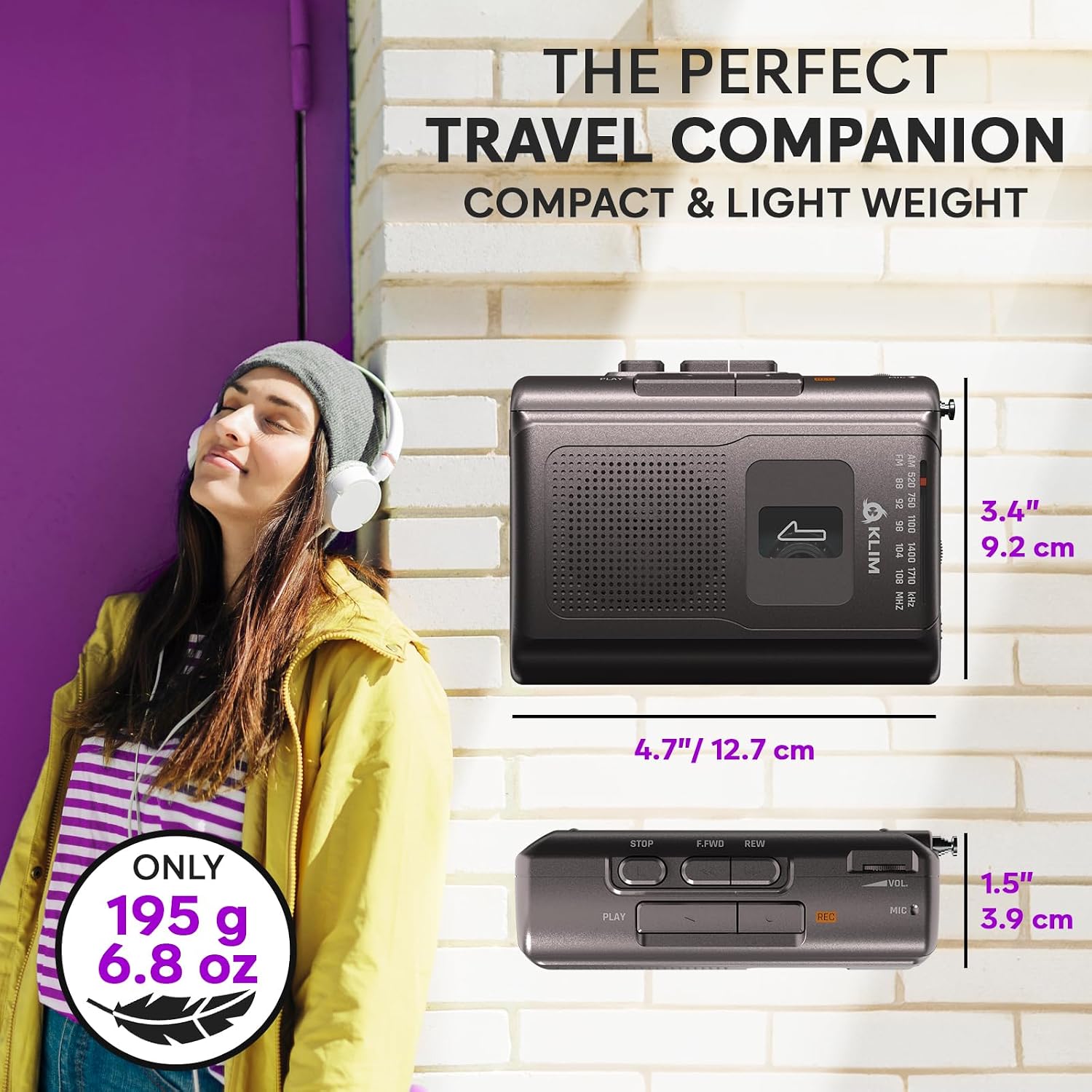 K8 Cassette Player, Portable Recorder with AM FM Radio and Built-in Speaker