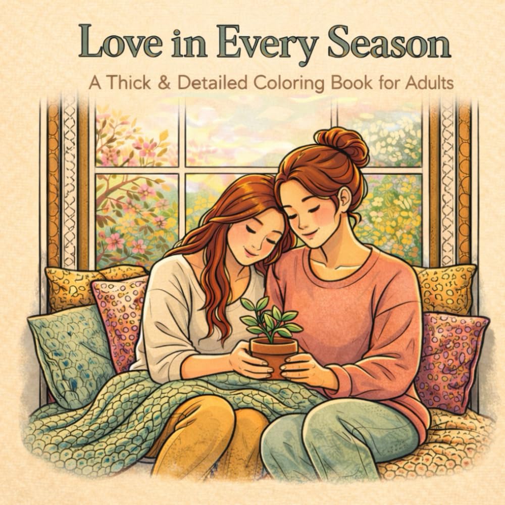 Sapphic Love: A Lesbian Romance Adult Coloring Book: Cozy Daily Life and Romantic Moments for Women and LGBTQ+ Couples | 45+ Sweet WLW Illustrations for Mindfulness and Stress Relief