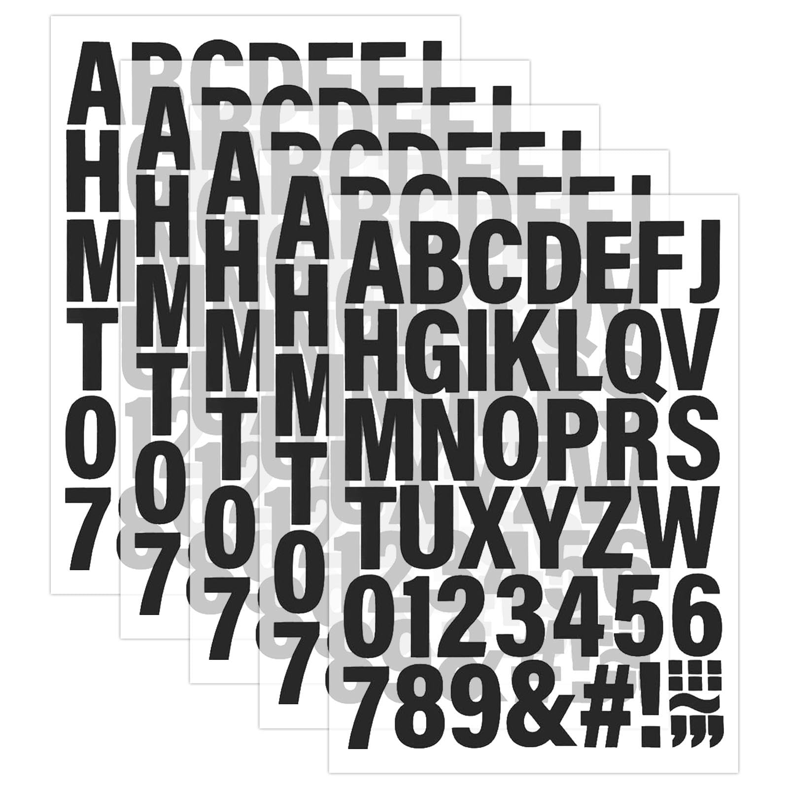 210 PCS 2-Inch Iron On Letters, 5 Sheets Black Heat Transfer Letters, Heat Transfer Numbers and Alphabets for DIY Clothing Personalization, Sport Jerseys T Shirts Team Name