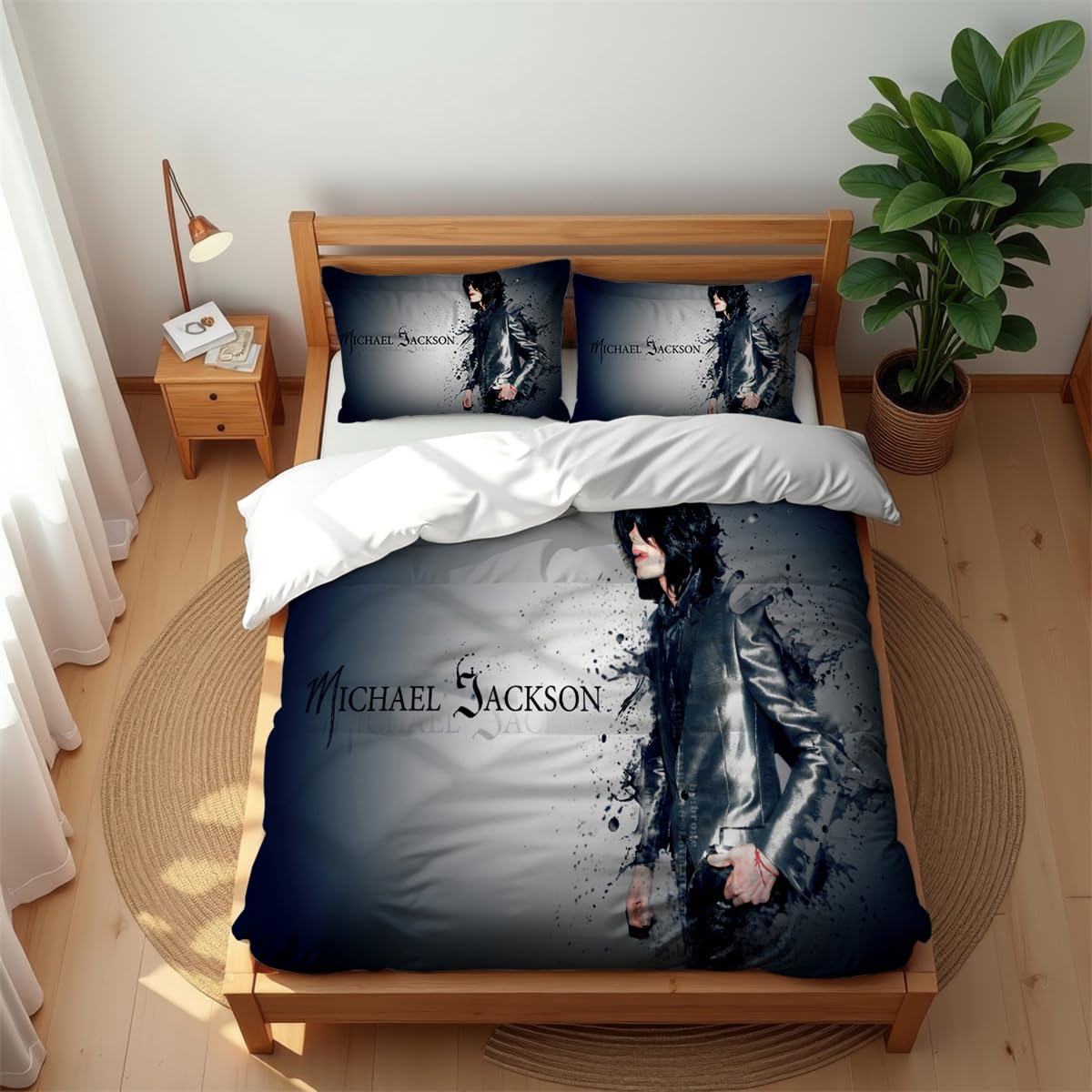 Ste-X Luxury Breathable Bedding Set Michael Jackson 210TC Cotton Soft Cool Summer Warm Winter Comfort Anti-mite (MJ 05,135x200cm(Single))