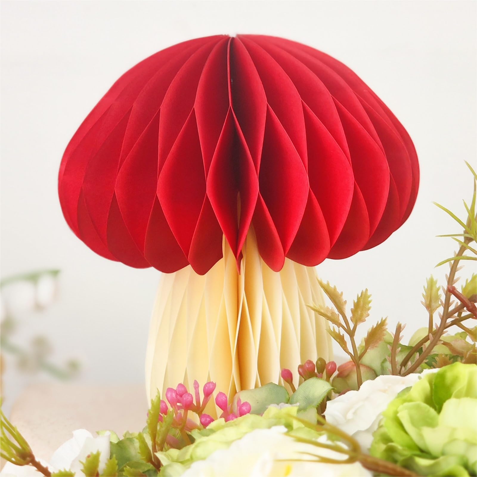 Laternen, Pilzförmige Wabenpapier-Weihnachtsdekorationen for den Garten, 8 Stück, Festdekoration(6.6cm)