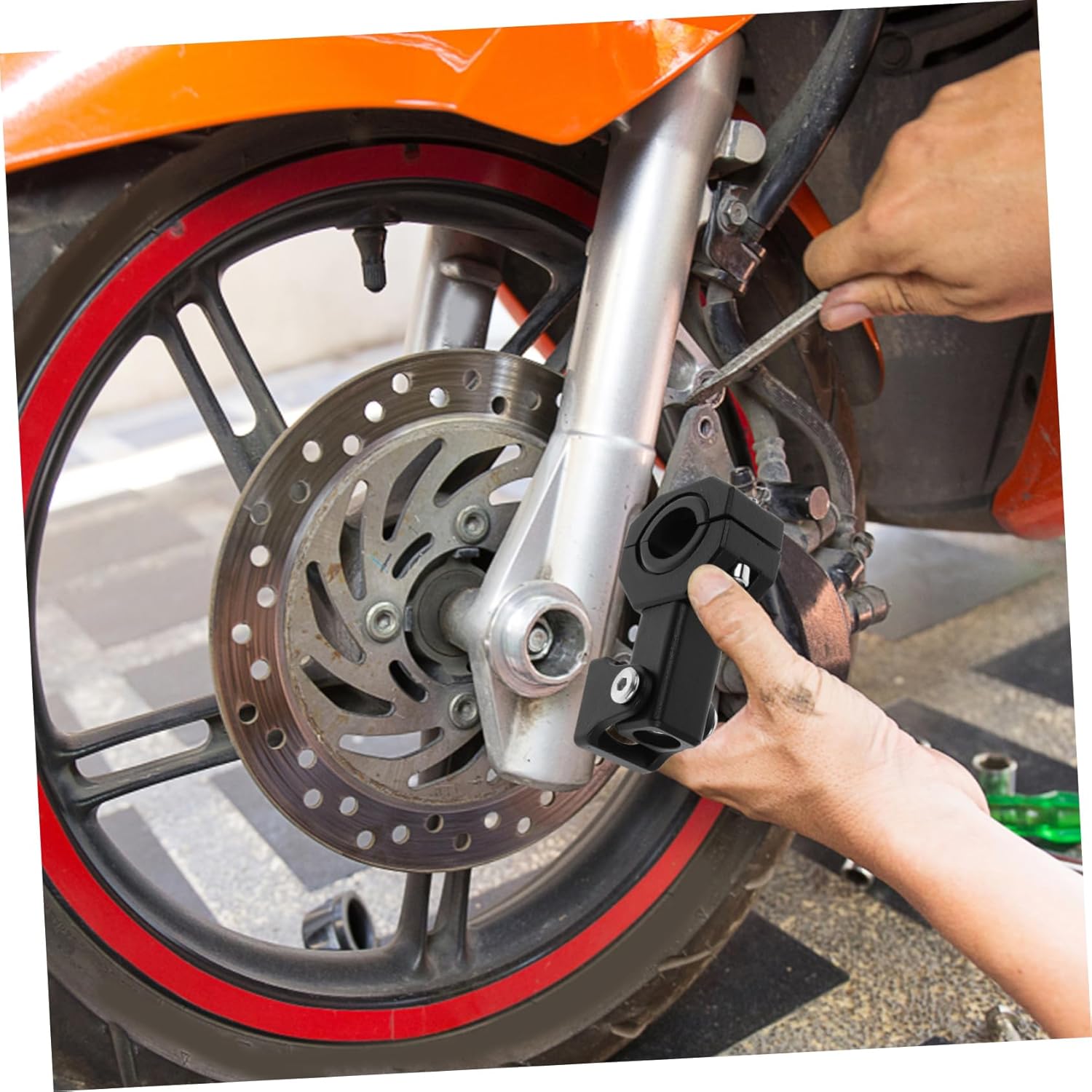 2pcs Motorcycle Light Mount Brackets Adjustable Fork Lamp Mount Pole Easy Install Tube Clamp for Electric Scooter Accessories Motorcycle Headlight Support