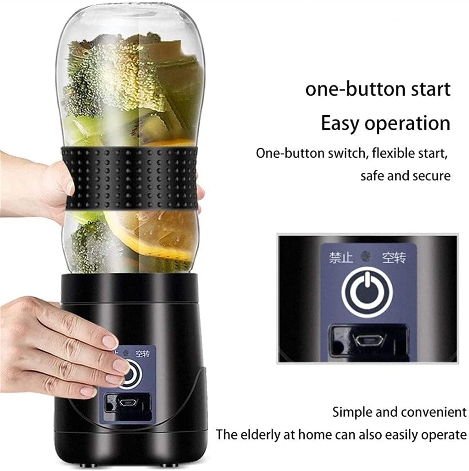 Portable Blender Personal Size with Six Blades Mini Blender for Shakes and Smoothies USB Rechargeable for Travel Sports Training Fitness Travel