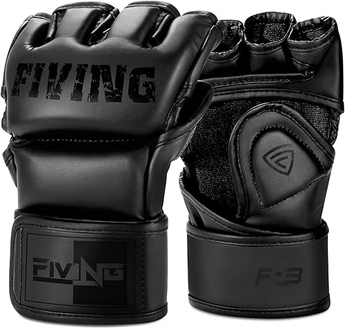 FIVING Guantes MMA para hombres y mujeres, guantes de boxeo para saco de boxeo, sparring, entrenamiento, muay thai, artes marciales, guantes de