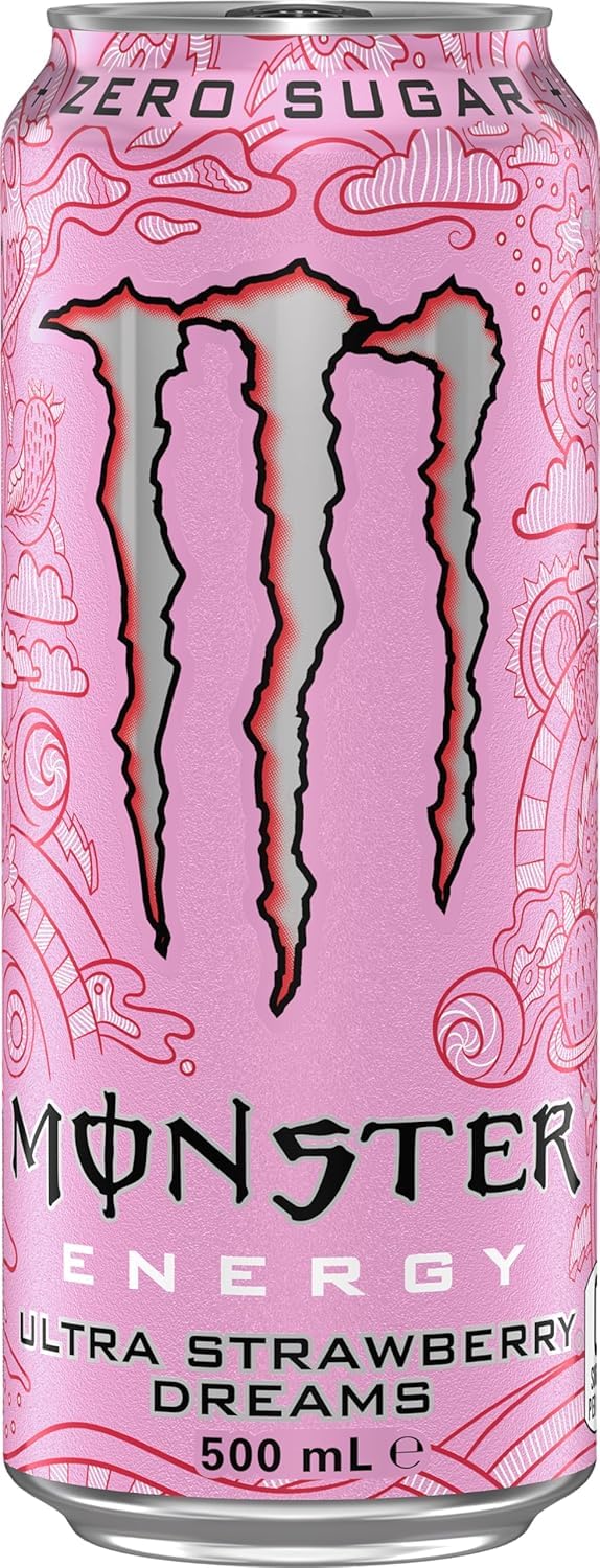 Italian Gourmet Monster Energy Ultra Strawberry Dreams Zero Azúcar 48 x 500 ml Energy Drink Paquete a granel + Pulpa de Tomate Italian Gourmet Polpa 100% Italiana