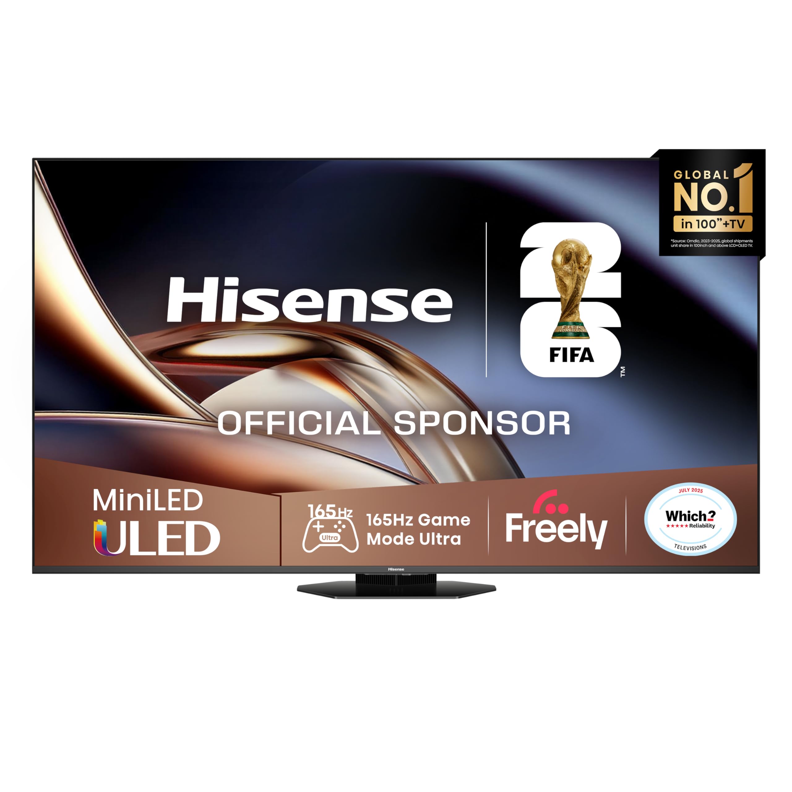 Hisense 65-inch 4K Ultra HD MiniLED TV - Grey - Quantum Dot Colour - Wide Viewing Angle