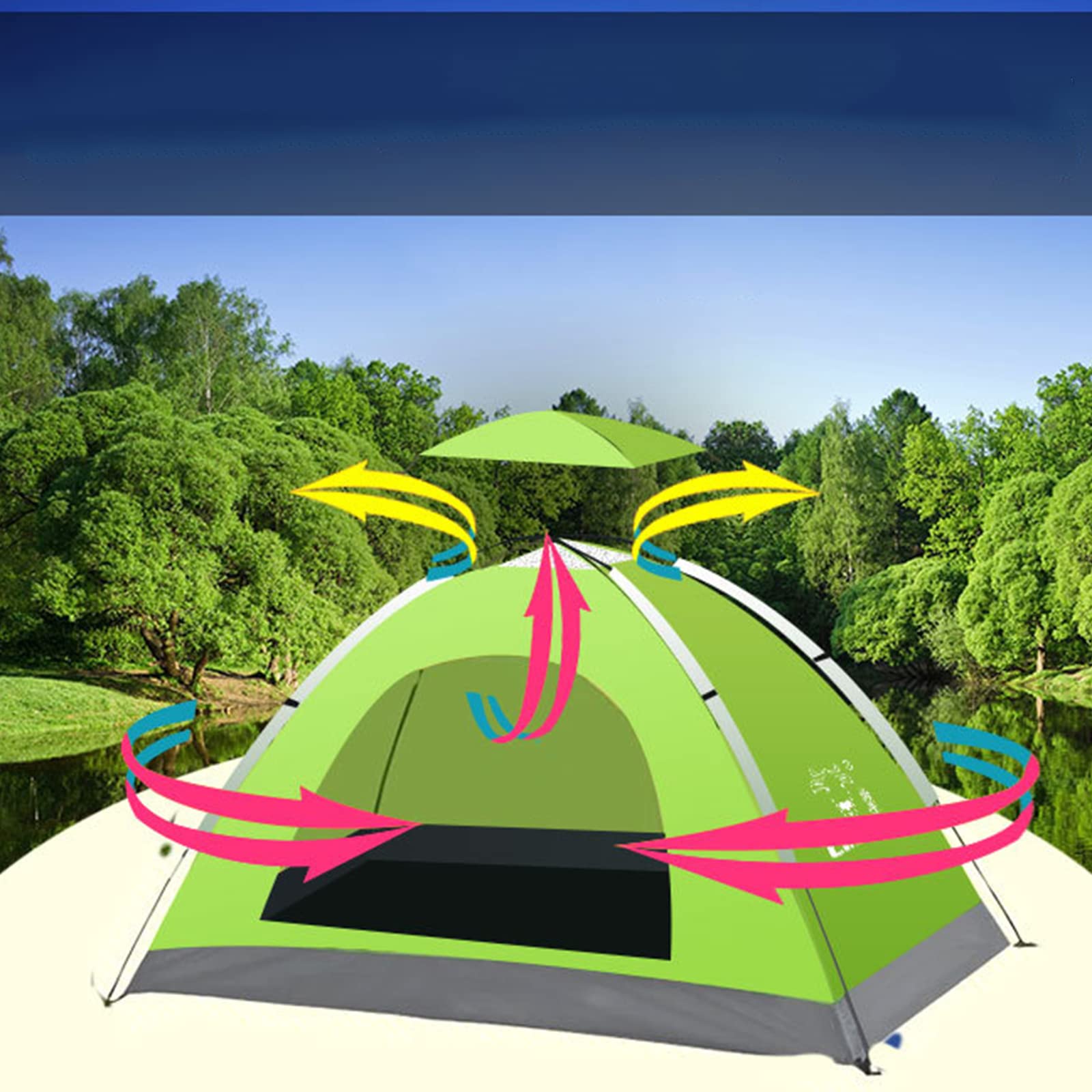 Tenda Campeggio 2 Posti Con 100% And Impermeabile Tende Igloo, Con Borsa Per Il Trasporto Facile Da Montare,Tende Fit Per Viaggi Di Coppia,Escursioni Outdoor