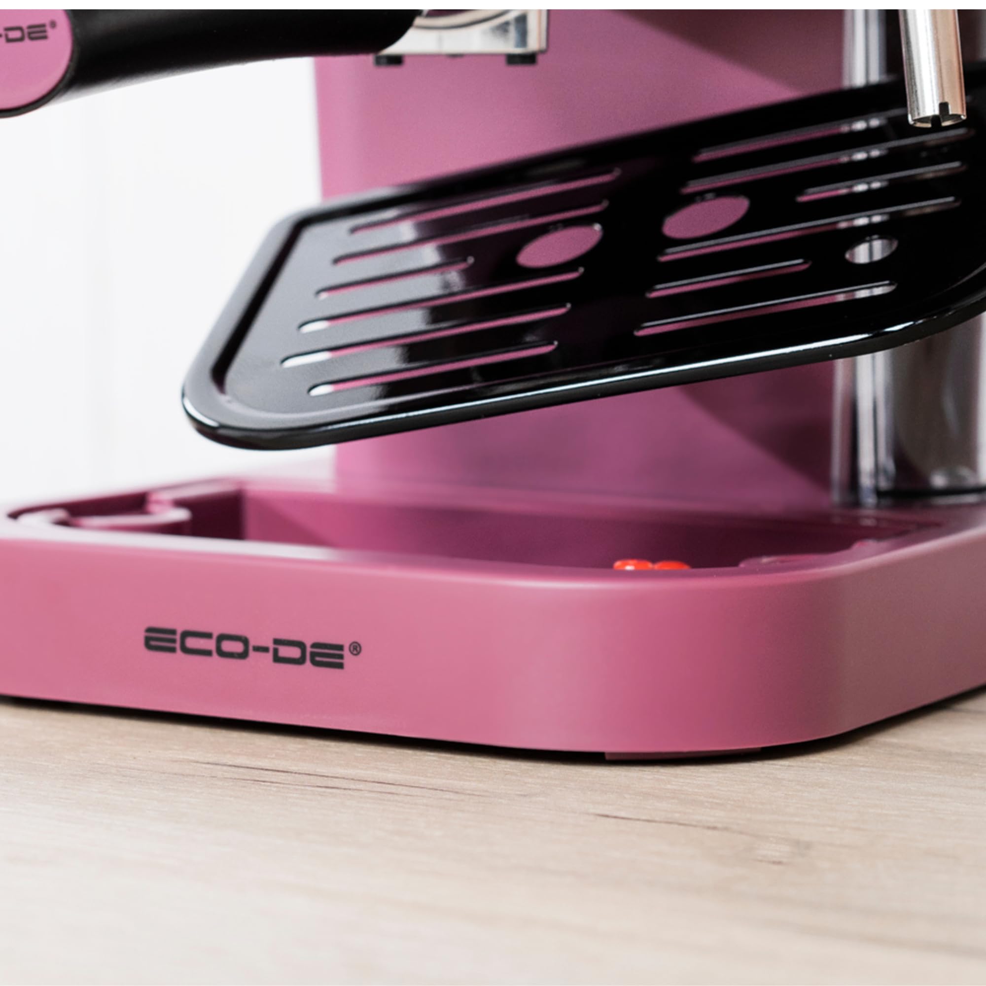 ECO-DE Macchina Caffè Cialde ESE 44 Espresso e Caffe Macinato in Polvere con Montalatte per Cappuccino, Tè o Infusioni – Coffee Machine 20 bar e Vaporizzatore in Acciaio – Disegno Stile Vintage