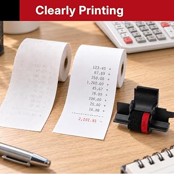 Printerfield IR40T Calculator Ink Roller Printer Ribbon 6 Pack -Black & Red