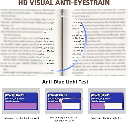 Miniatura 6 de FONHCOO - Gafas de lectura para mujeres y hombres, gafas de lectura con bloqueo de luz azul, metal, medio marco, lectores de computadora, anti