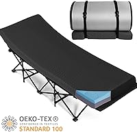 Vista 8 de Almohadilla de colchón de espuma viscoelástica de 3 pulgadas de grosor, almohadilla de dormir portátil con funda impermeable, almohadilla de colchón