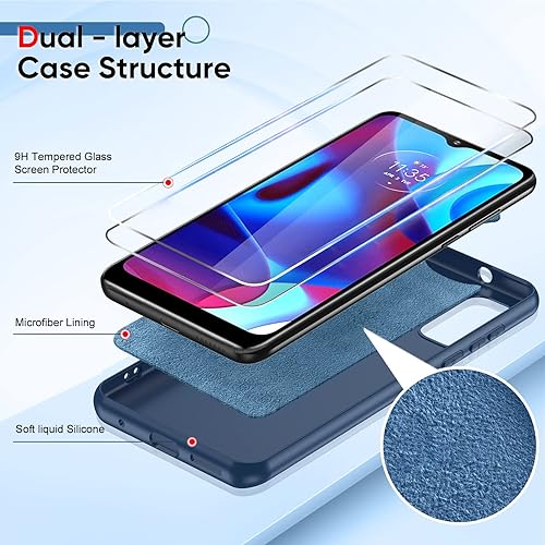 Miniatura 3 de LeYi Funda para Motorola G Pure Funda para teléfono Moto Pure G con 2 unidades Protector de pantalla de vidrio templado y protector de lente de