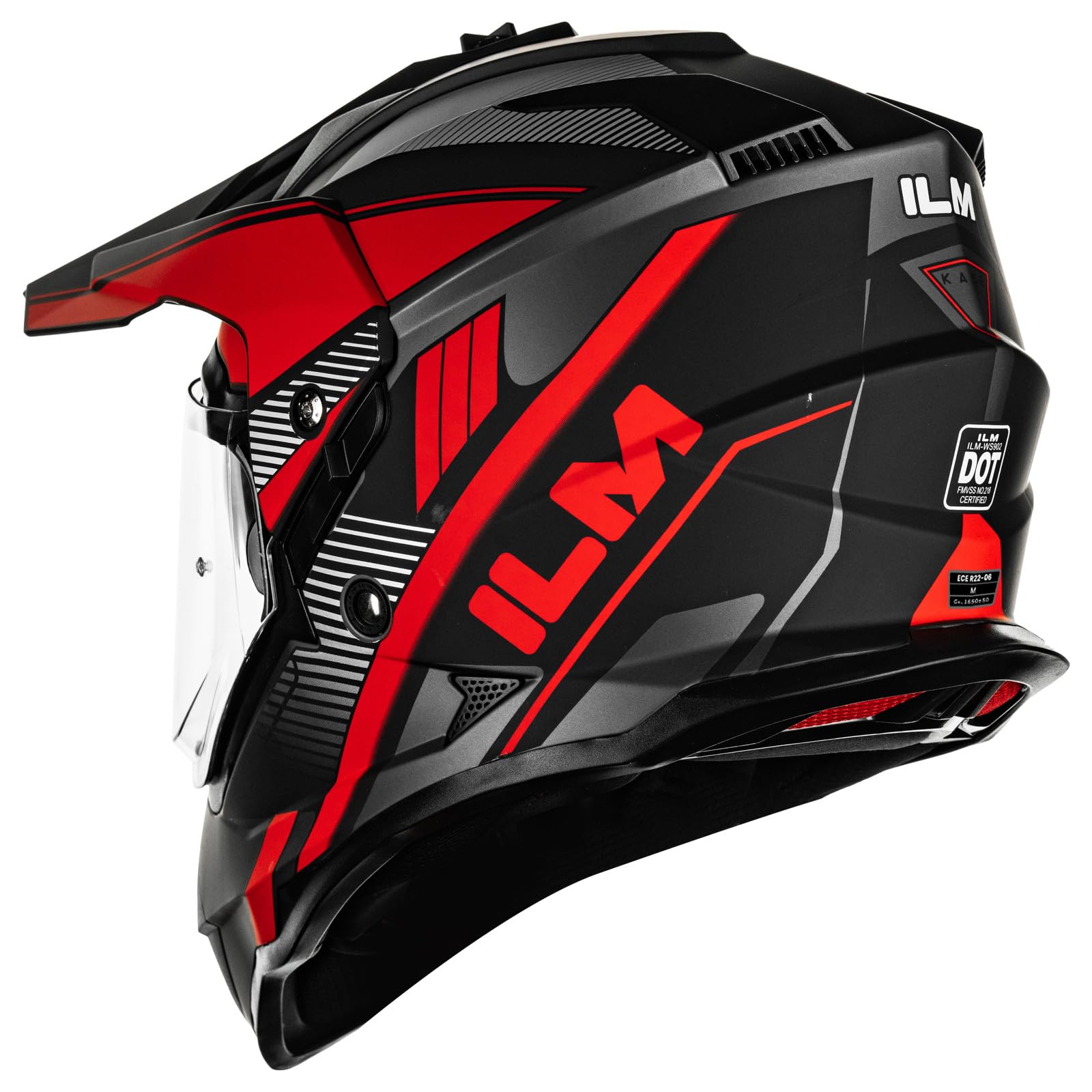 ILM Dual Sport Adventure Motocross Motorradhelm mit Pinlock kompatiblem Sonnenvisier ATV Dirt Bike Off Road Casco ECE Modell-WS902