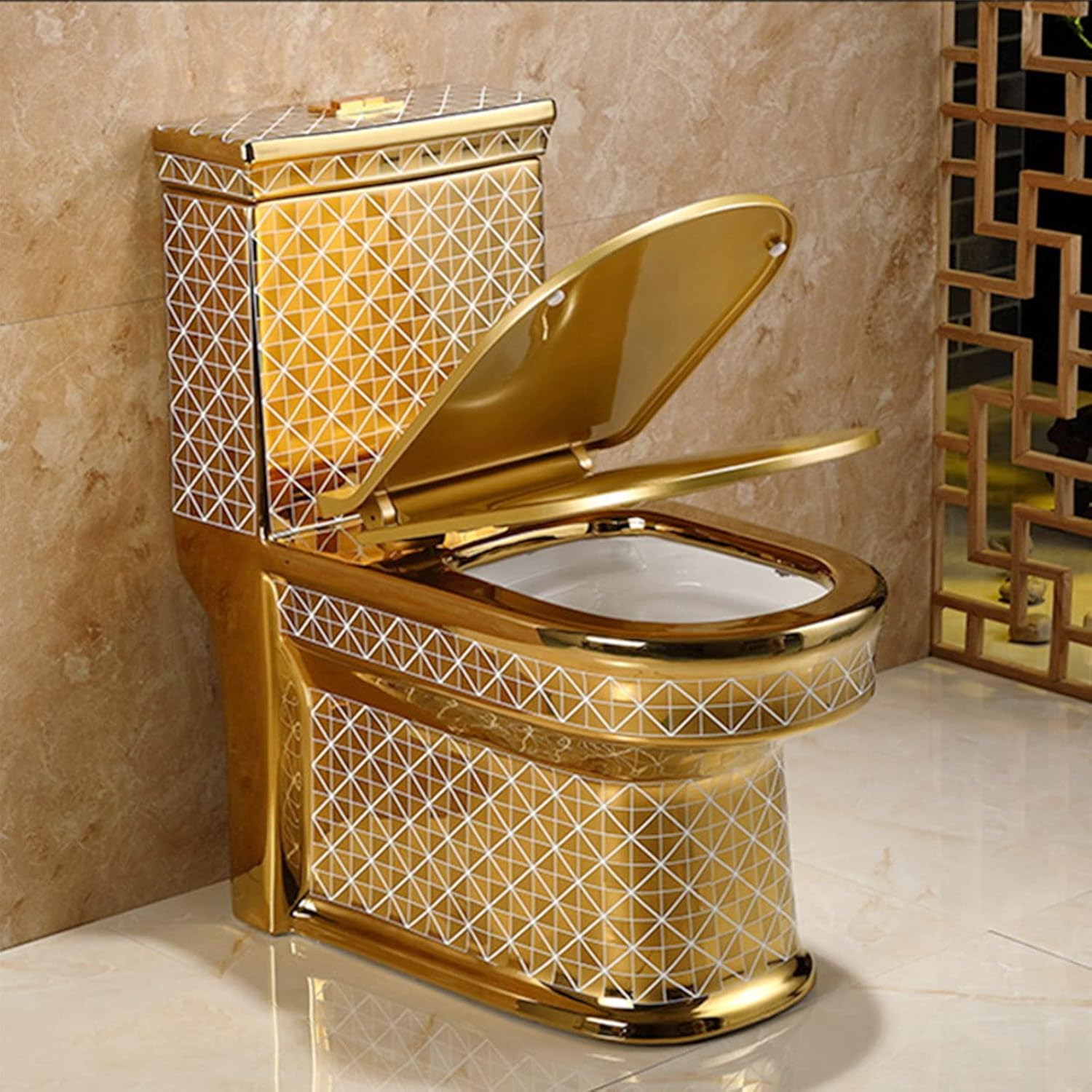 Gold Toilet, One Piece Toilet with Comfort Seat, Toilets