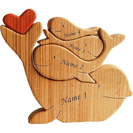 Wooden Family Bear Puzzle with Names