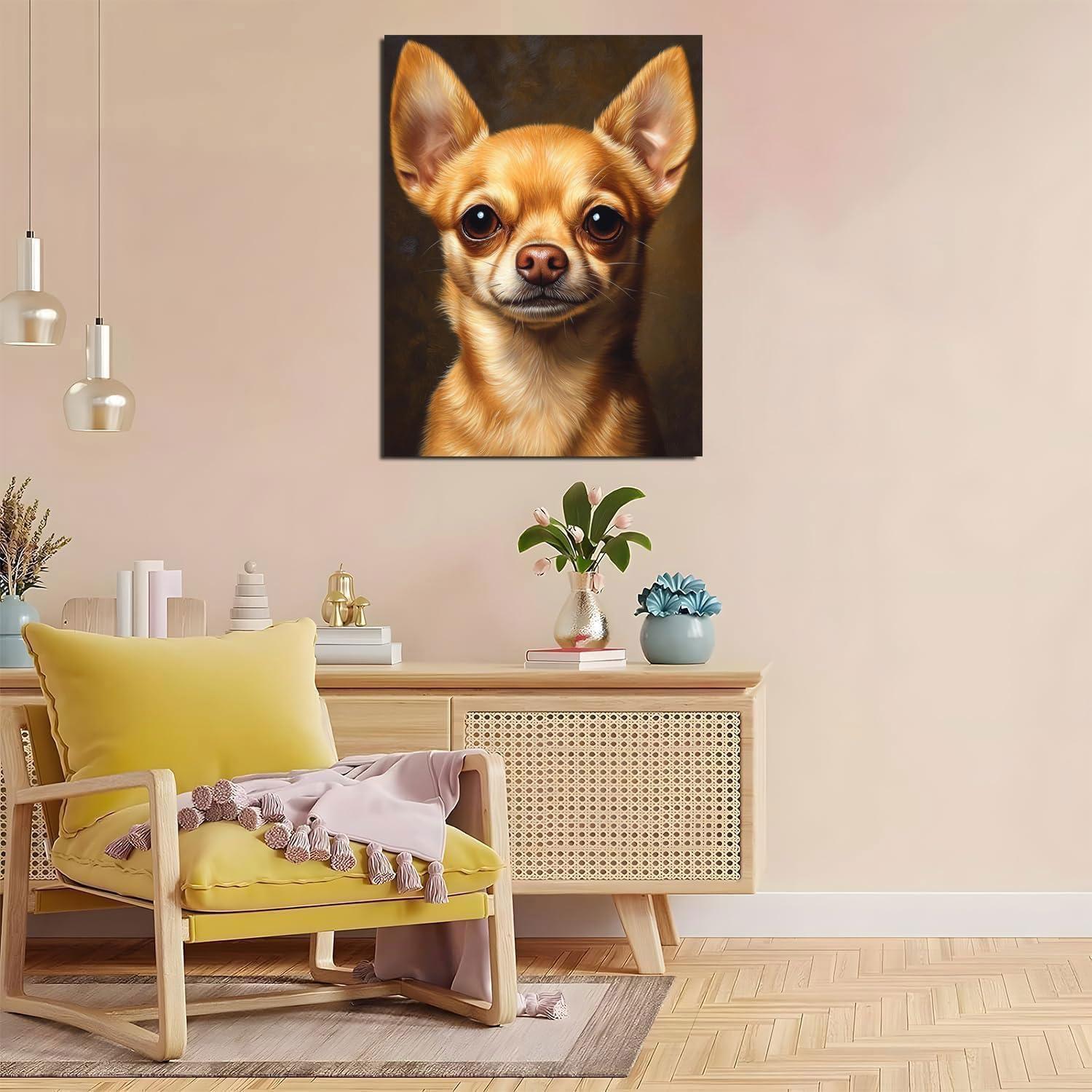 Chihuahua Dog Paint by Numbers Kit for Adults, 16"x20" Canvas Painting Kit for Beginners, Modern Aesthetic DIY Paint by Number on Canvas for Home Wall Decor 731 image 2
