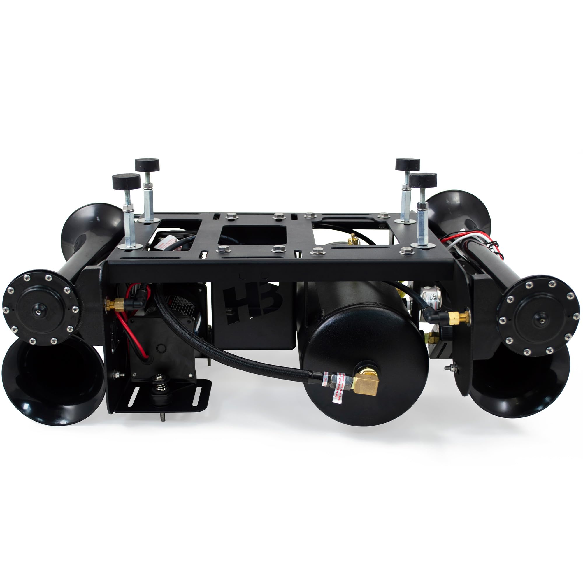 - HornBlasters Stealth Spare Tire Delete 2-Gallon 150 PSI Train Horn Kit - For Pickup Trucks & SUV's