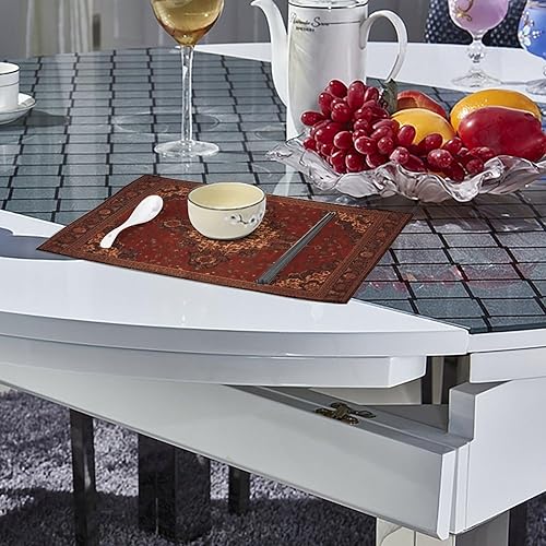 Miniatura 4 de Juego de 4 manteles individuales para cocina, comedor, impermeables, resistentes al calor, decoración de escritorio, para mesa de comedor interior y
