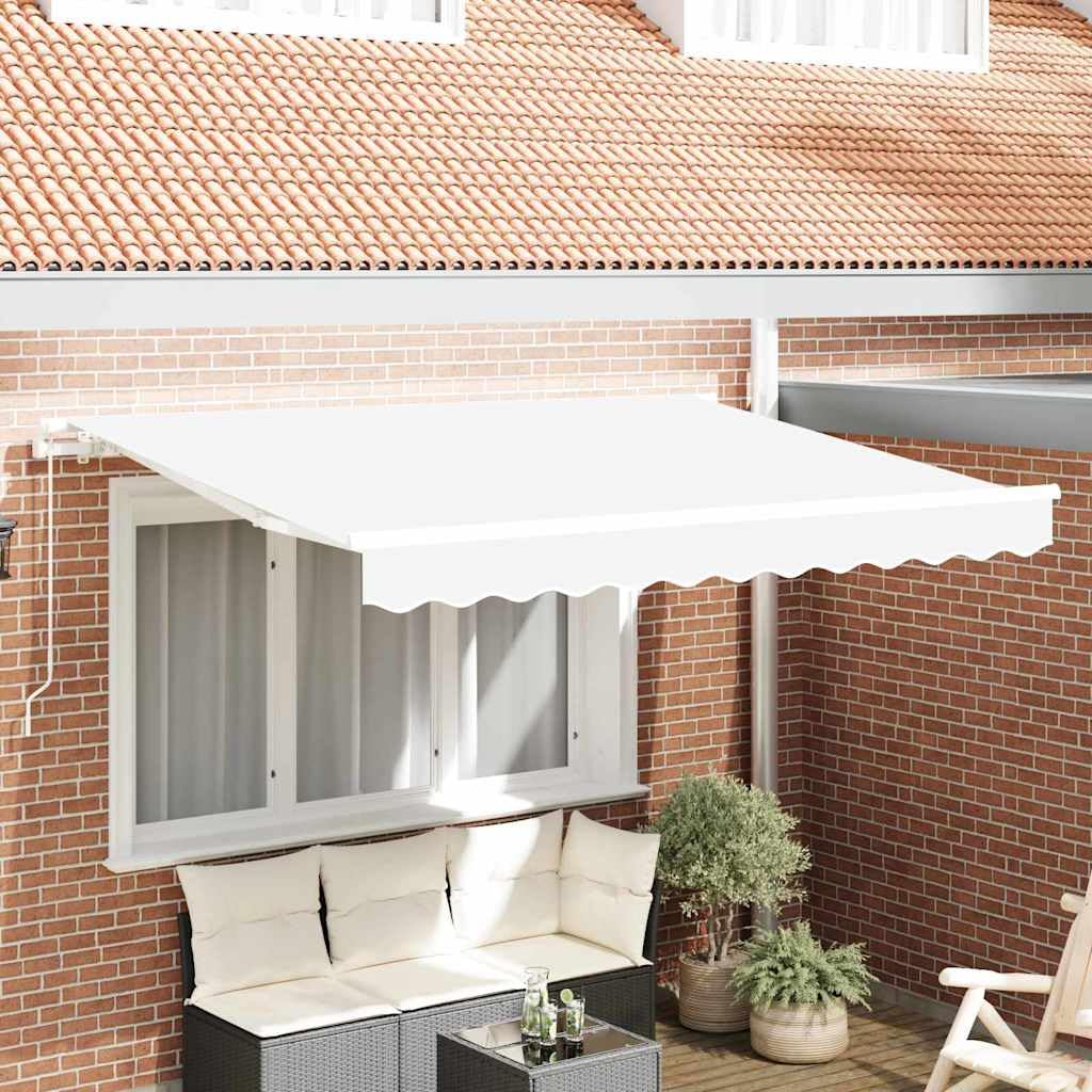 Leasha Toile de Rechange Store Banne avec Lambrequin, Toile Tissu de Remplacement pour Auvent 330x245 cmm Blanc Polyester