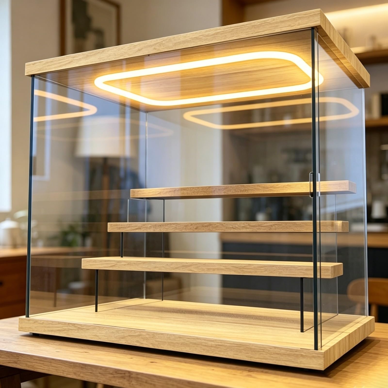 Stackable Acrylic Display Cases Collectibles with Removable Shelf, Assemble Acrylic Boxes for Collectibles/ Bouquet/ Jewelry Display, Clear Display Box Showcase(4Tier-13x9x12in/320x240x305mm)