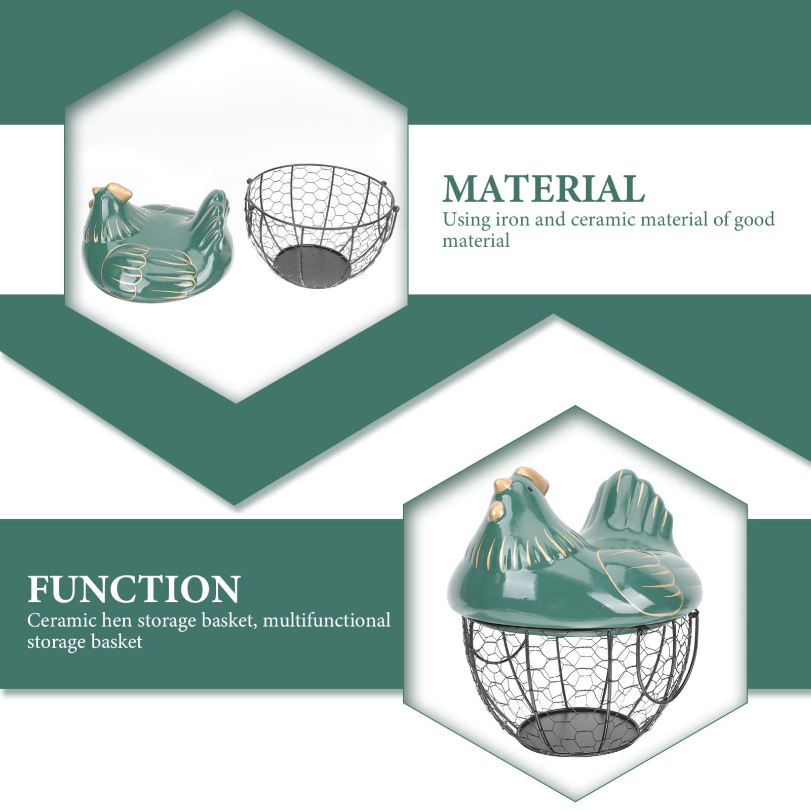 Porta Huevos Portátil de Cerámica E Hierro Tapa para Cocina | Gran Capacidad, Práctico y Resistente al Desgaste, para Objetos Pequeños y Jengibre en Casa