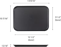Vista 2 de Thunder Group Bandeja rectangular de plástico para comida rápida, 10-1/2 x 13-5/8 pulgadas, negro