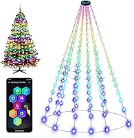 Vista 1 de Luces de cadena para árbol de Navidad con control de aplicación inteligente Ring, 200 LED con sincronización de música, cambio