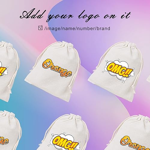 Miniatura 4 de TopTie 25 bolsas personalizadas de lona de muselina de algodón, bolsas de joyería personalizadas de 4 x 6 pulgadas, bolsas de regalos de Navidad