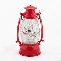 Vista 3 de Roman, Muñeco de nieve con remolino iluminado de 9.5 pulgadas de alto y farol de Navidad cardenal - Decoración navideña Confetti Lite, encantadora