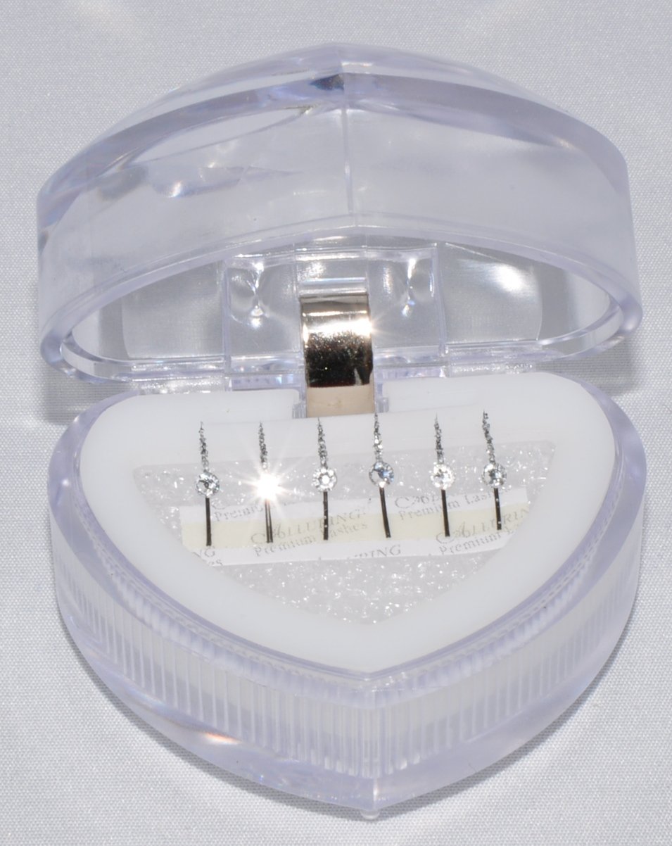 Swarovski Crystal Aurore Boreale (AB) Rhinestone, Glitter lashes. Jewel Diamond Eyelash Extensions 6 Pcs