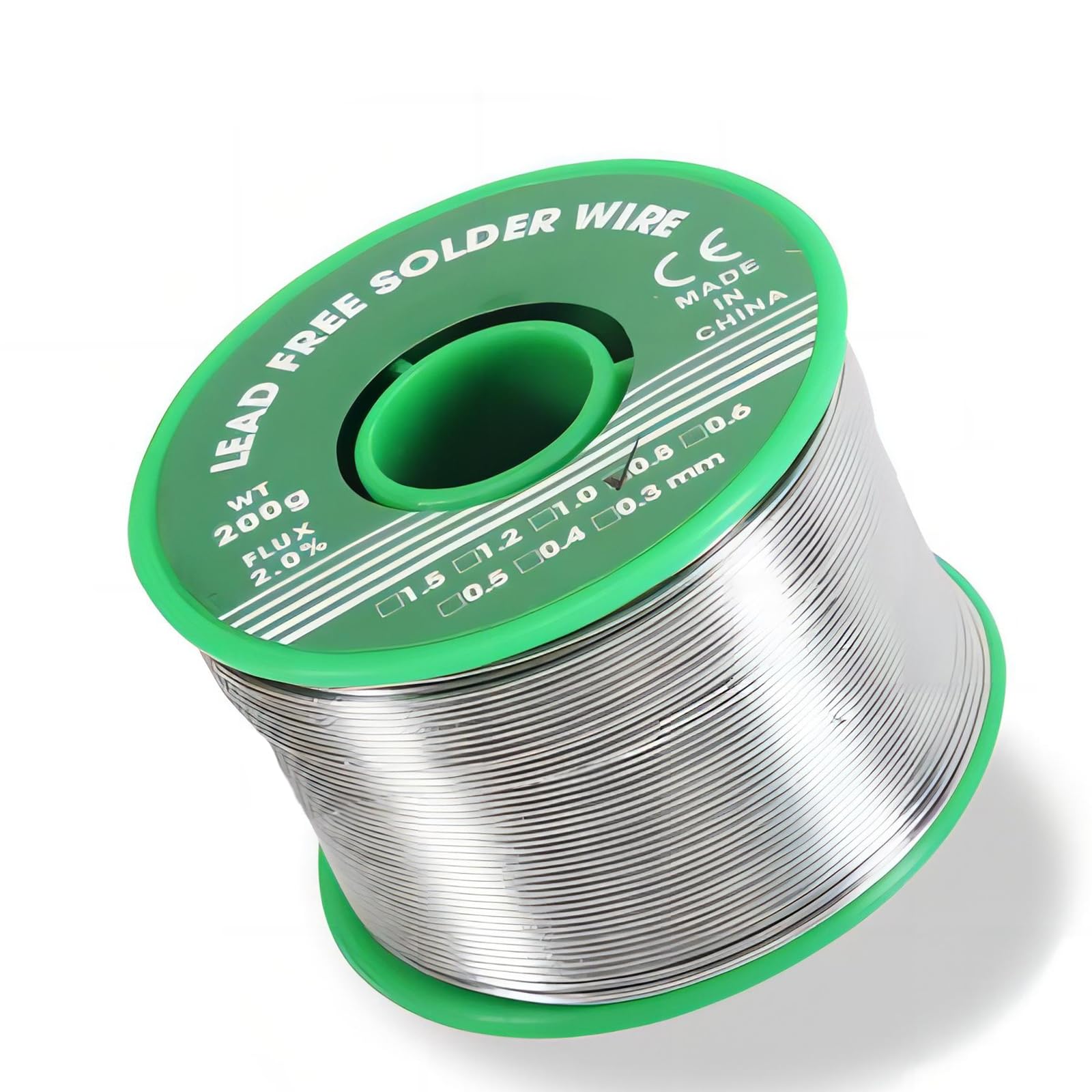 Filo per saldatura, 0,8 mm, 200 g, senza piombo, con nucleo di colofonia, filo per saldatura per la riparazione e il fai da te di componenti elettronici per saldatura elettrica