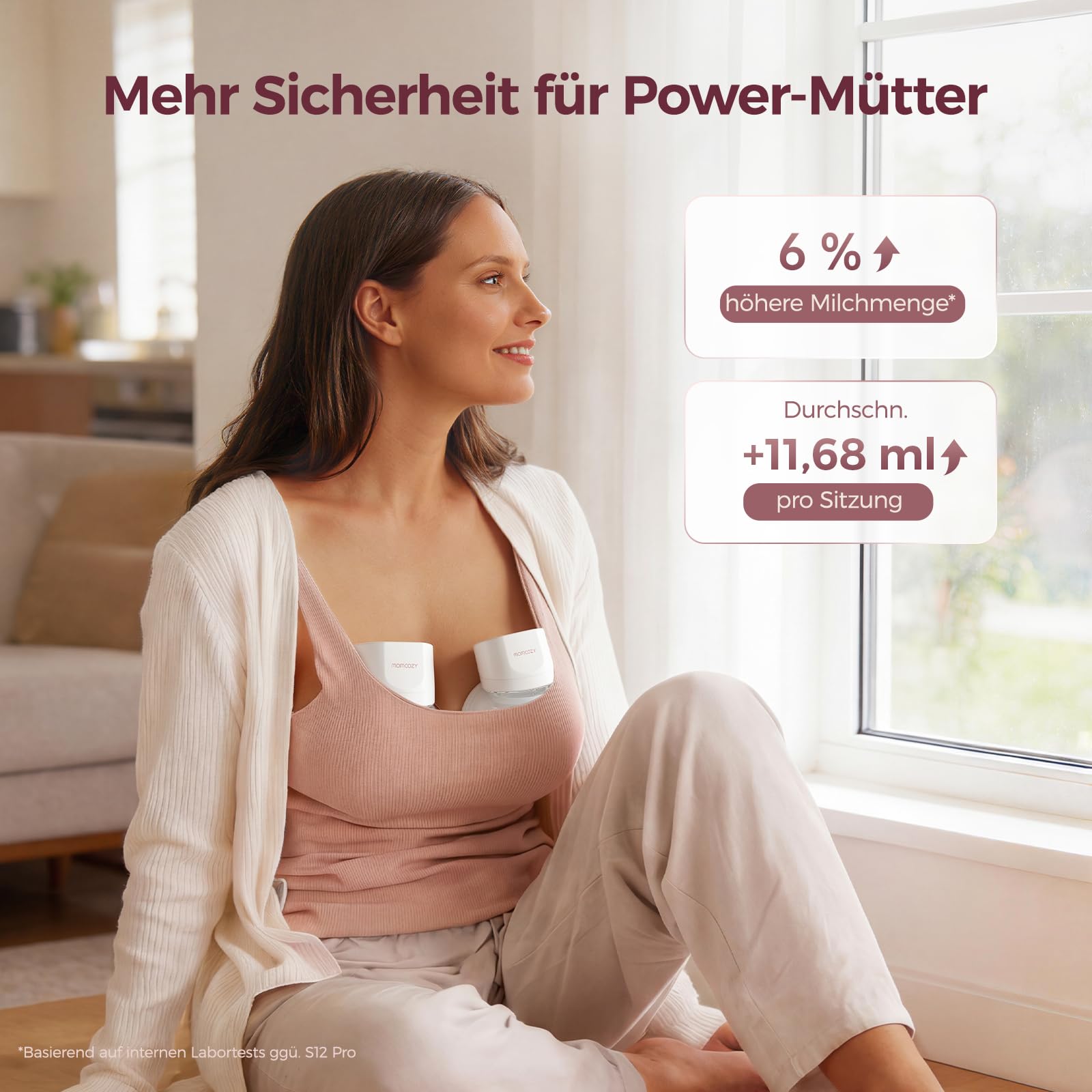Momcozy Milchpumpe Elektrisch S12 Pro Quick, Freihändig breast pump electric, Tragbare Milchpumpe Elektrisch mit DoubleFit Hybrid-Brusthaube, Brustpumpe mit 3 Modi & 9 Stufen, 1er-Set, Weiß