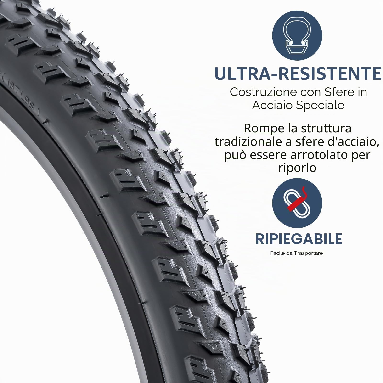 YUNSCM 2-PCS 26 pollici Montagna bicicletta pneumatici 26x2.0/50-559 Compatible with Off Route bicicletta 26x1.95 26x2.0 26x2.10 pneumatici (Y-831)