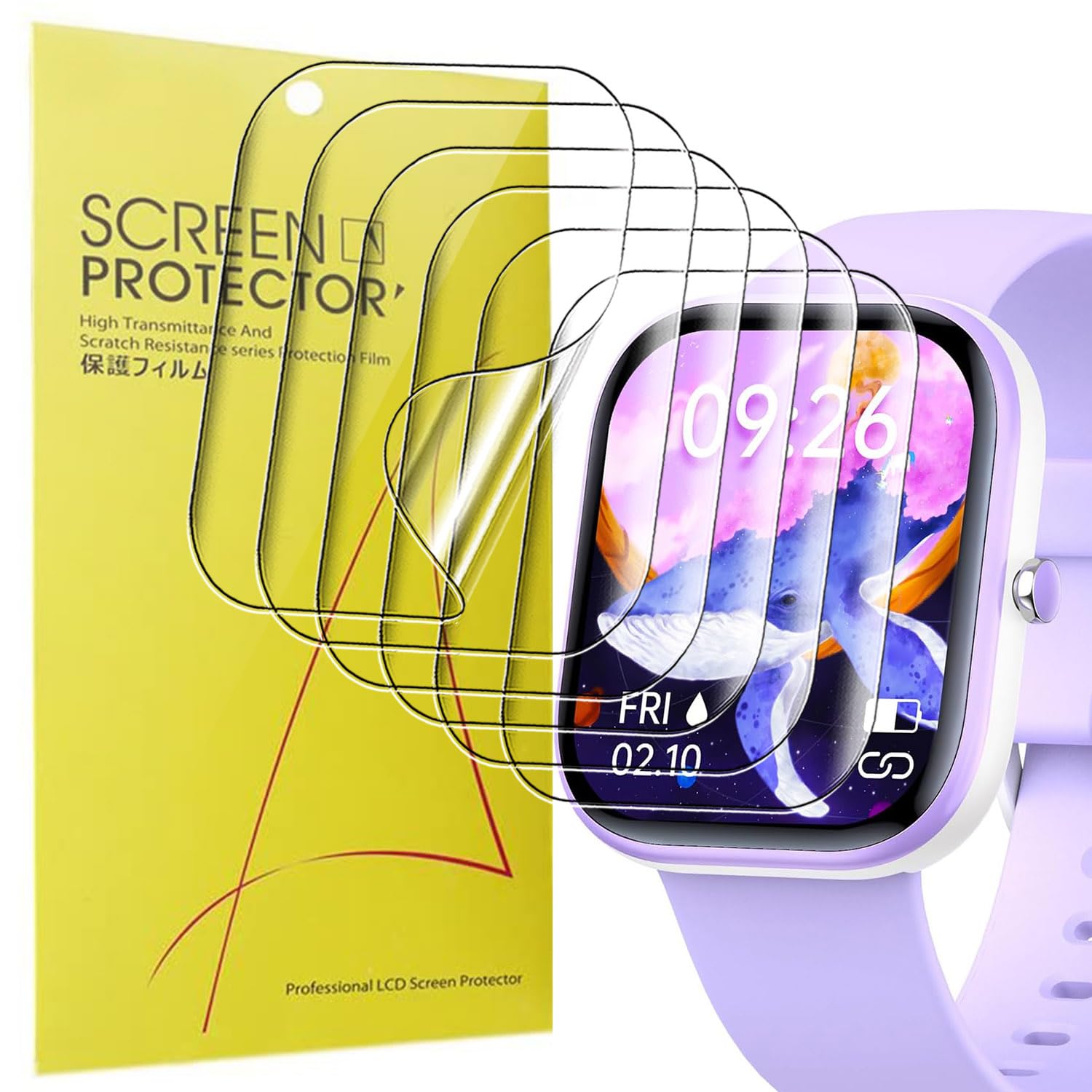 Yoomigle 6 Pezzi Pellicola Protettiva Compatibile con Slothcloud H97 1,5 Smartwatch Proteggi Schermo Protezione Film Per H-Band H97 1.5 Pollici Orologi TPU Flessible Anti-Graffi Screen Protector