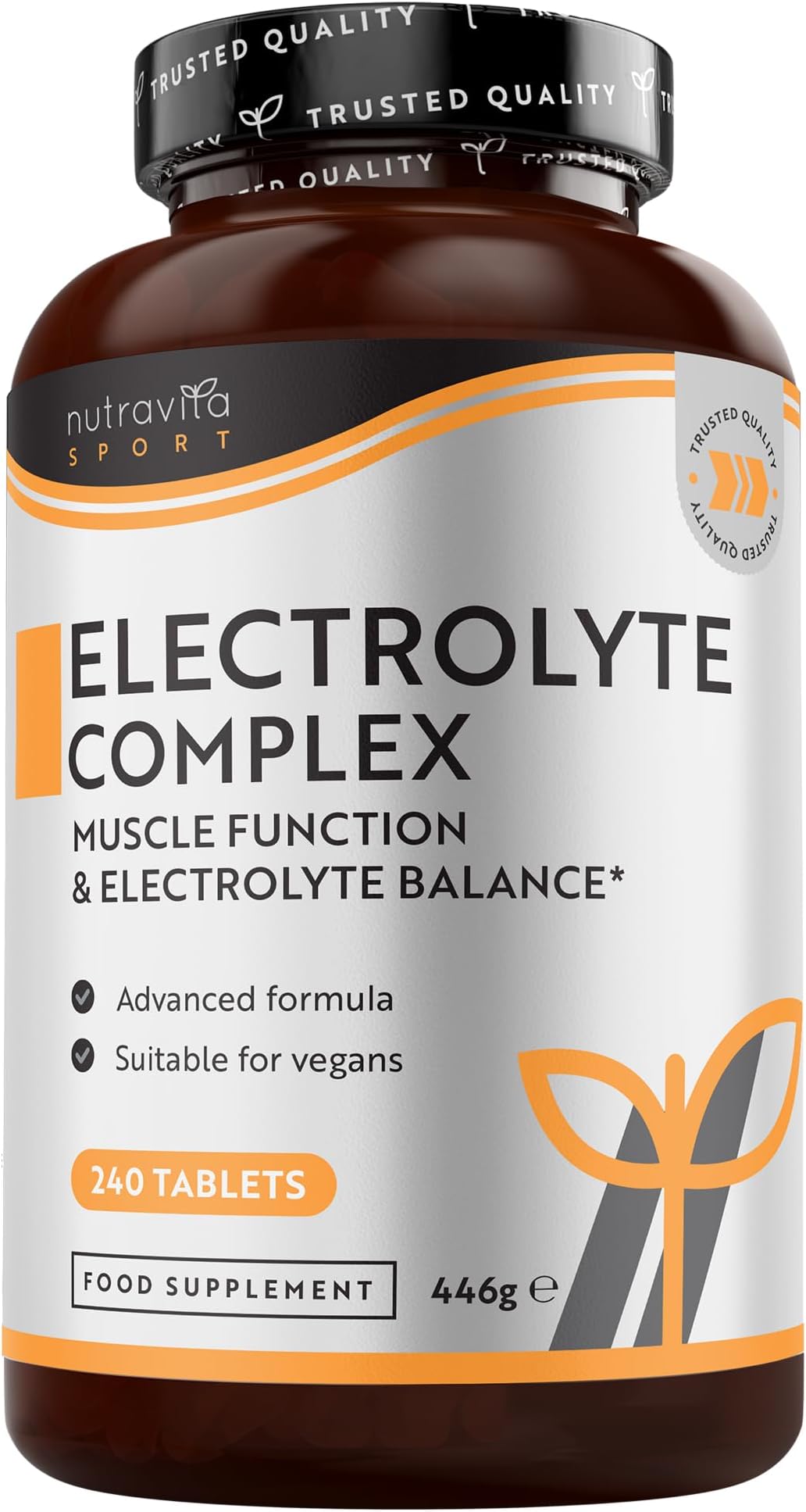 Nutravita Electrolyte Complex - High Strength Tablets with Added Magnesium, Potassium & Calcium - Muscle Function and Electrolyte Balance - 240 Vegan Tablets - No Synthetic Binders - Made in The UK