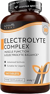 Electrolyte Complex - High Strength Tablets with Added Magnesium, Potassium & Calcium - Muscle Function and Electrolyte Balance - 240 Vegan Tablets - No Synthetic Binders - Made in The UK