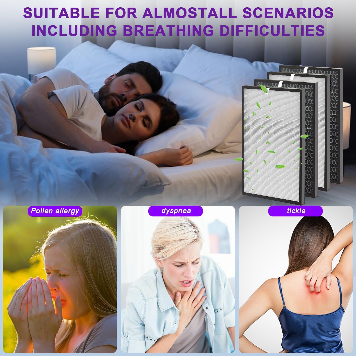 4-Pack 5000 Replacement Filter Compatible with AD5000 Air Puri-fier, Includes 2 Filters + 2 Activated Filters - Image 4