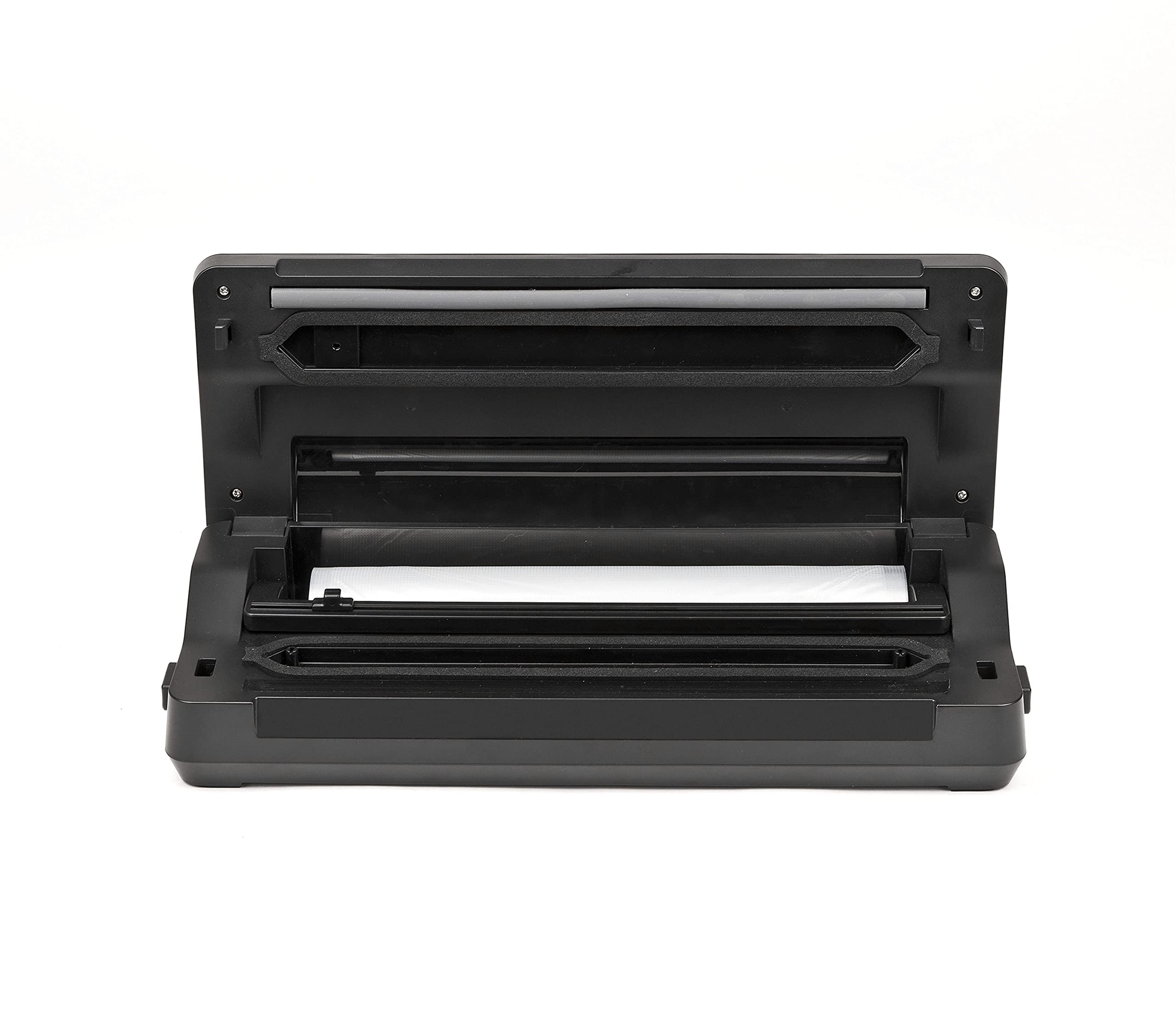 Girmi VT75 Macchina per il Sottovuoto per Alimenti Automatica,130 W, Forza Aspirante -750 mBar, 3 Funzioni sigilla, sottovuoto, contenitori, Panello Soft-Touch, Include rullo, Nero