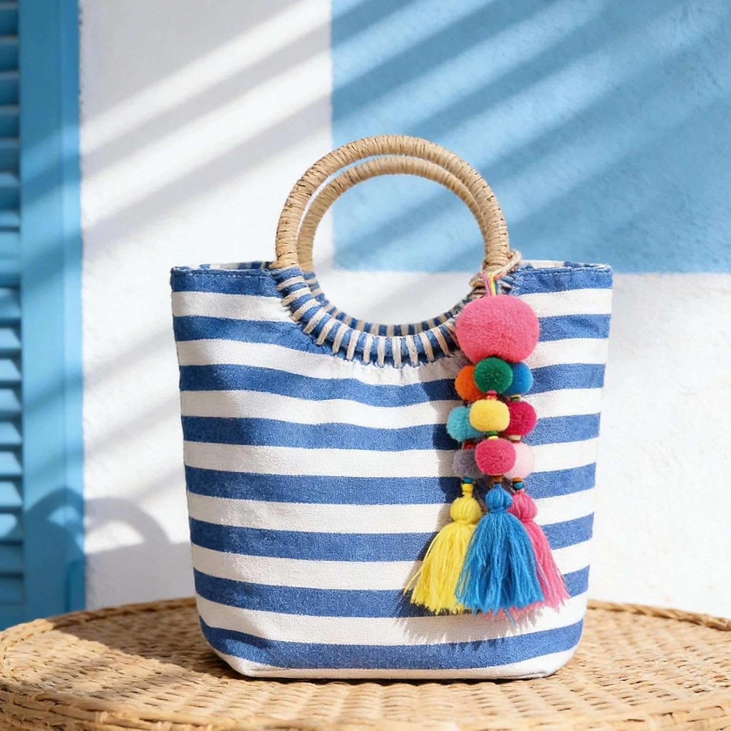 QTMY Colorful Tassel Bag Charm for Women,Layered Tassel Keychain Keyring Purse Handbag Decor Pendant (9)