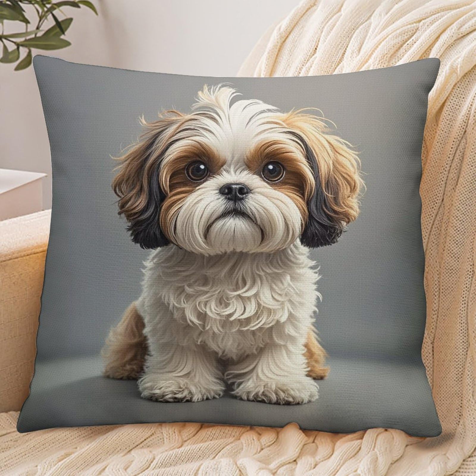 Fekiloot Style Shih Tzu Dog Pillowcase Pillow Sham Pillow Case